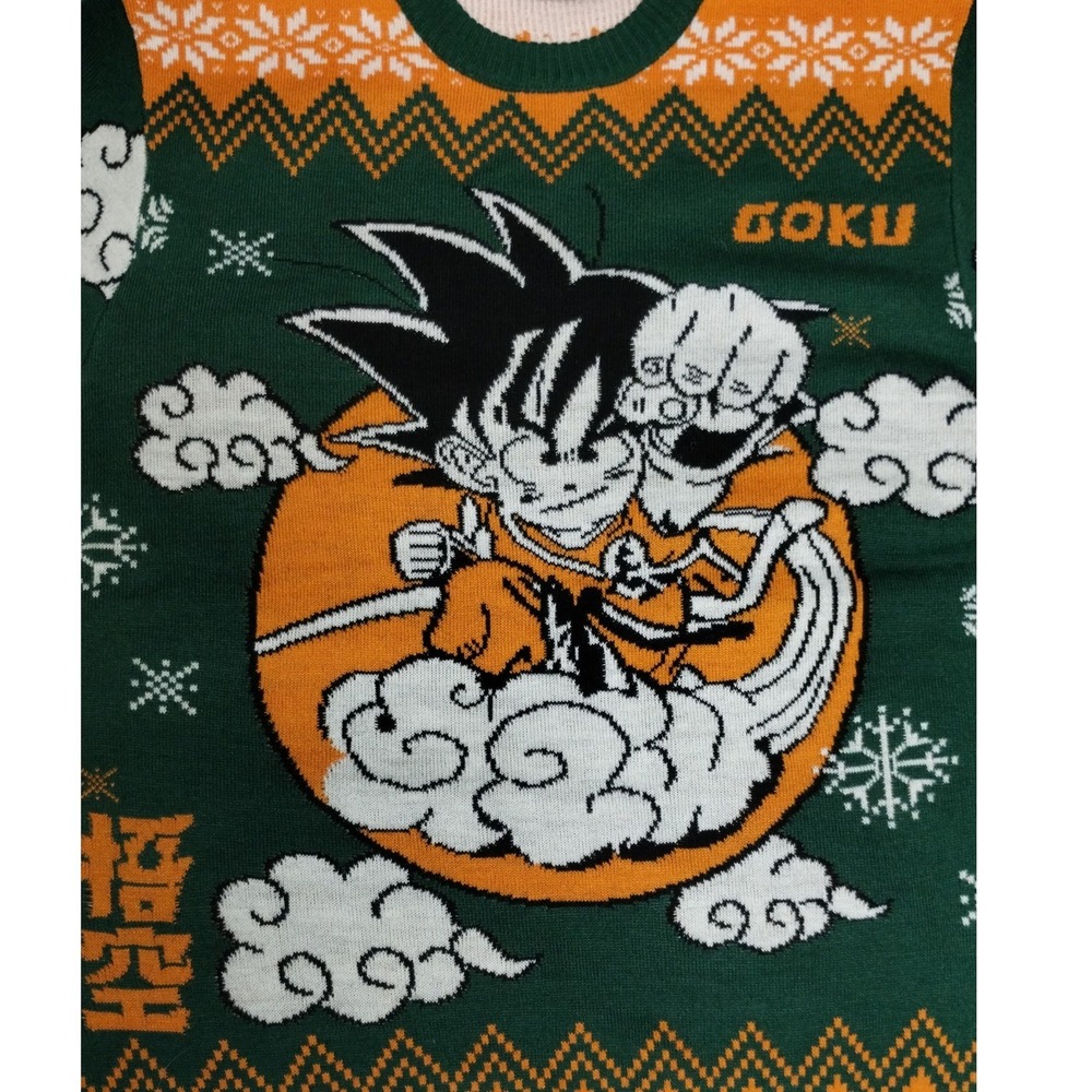 Dragon Ball Z Goku Ugly Christmas Sweater Small Anime Holiday Knit‎
